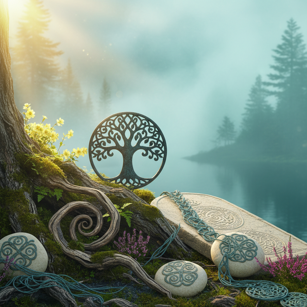 Symboles celtiques : Triskel, Arbre de vie, nœuds sacrés